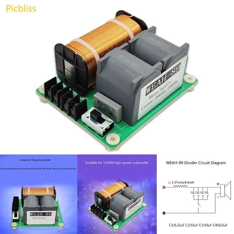 Picbliss 1500W Pure Bass ซับวูฟเฟอร์ Crossover ความถี่จําหน่าย Divider ลําโพงครอสโอเวอร์กรอง
