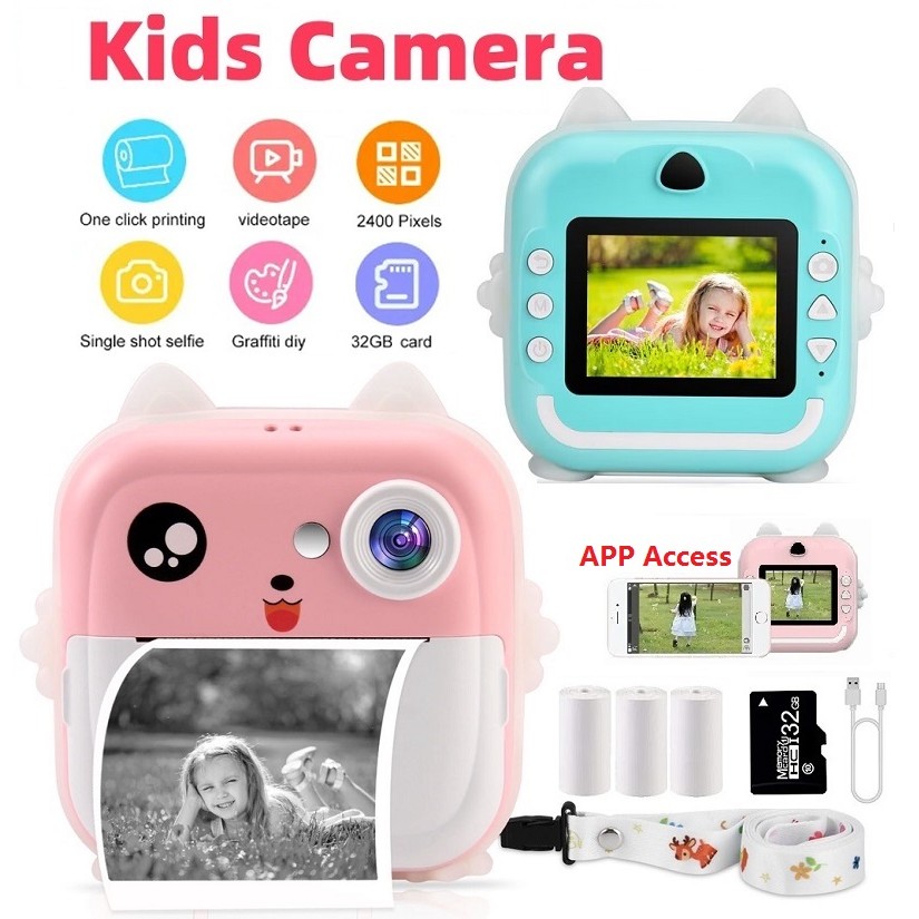 กล้องถ่ายรูปดิจิทัล หน้าจอ IPS ขนาด 2.4 นิ้ว พร้อมกล้องบันทึกวิดีโอ และความร้อน ของเล่นสําหรับเด็ก