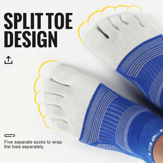 WRELS ถุงเท้ากีฬา Five-Finger Mid-Cut ผ้าฝ้ายแท้สีสันสดใสวิ่ง Quick-Drying Breathable#WZ1013