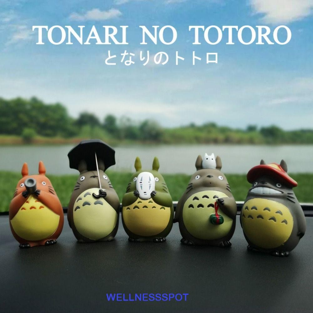 WELLNESSSPOT Totoro Action Figure, เครื่องประดับรถยนต์การ์ตูน My Neighbor Totoro รูป, ตุ๊กตา PVC สะส