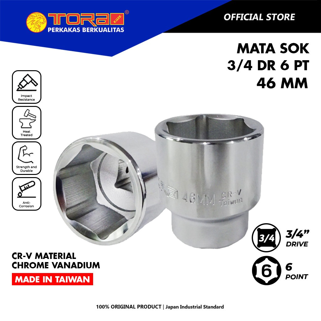MATA TORA Socket Bit 46 mm 3/4 DR 6 PT - ดอกประแจช็อต - เต้ารับมือ - TAIWAN