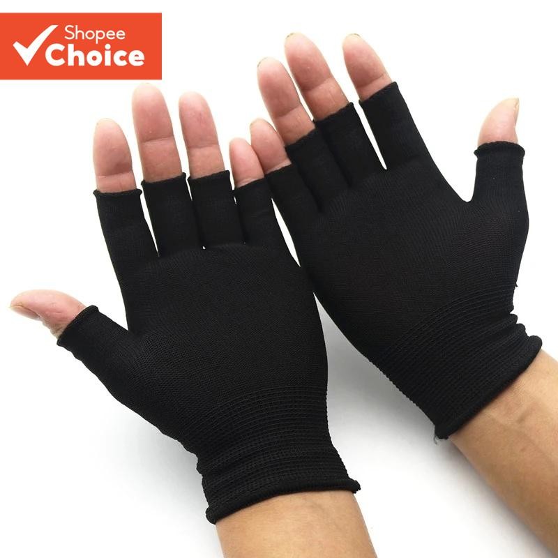 Unisex ครึ่งนิ้วถุงมือขี่จักรยาน Anti Slip Grip ตาข่ายระบายอากาศทนทานอเนกประสงค์สําหรับรถจักรยานยนต์จักรยานการฝึกอบรมกลางแจ้ง