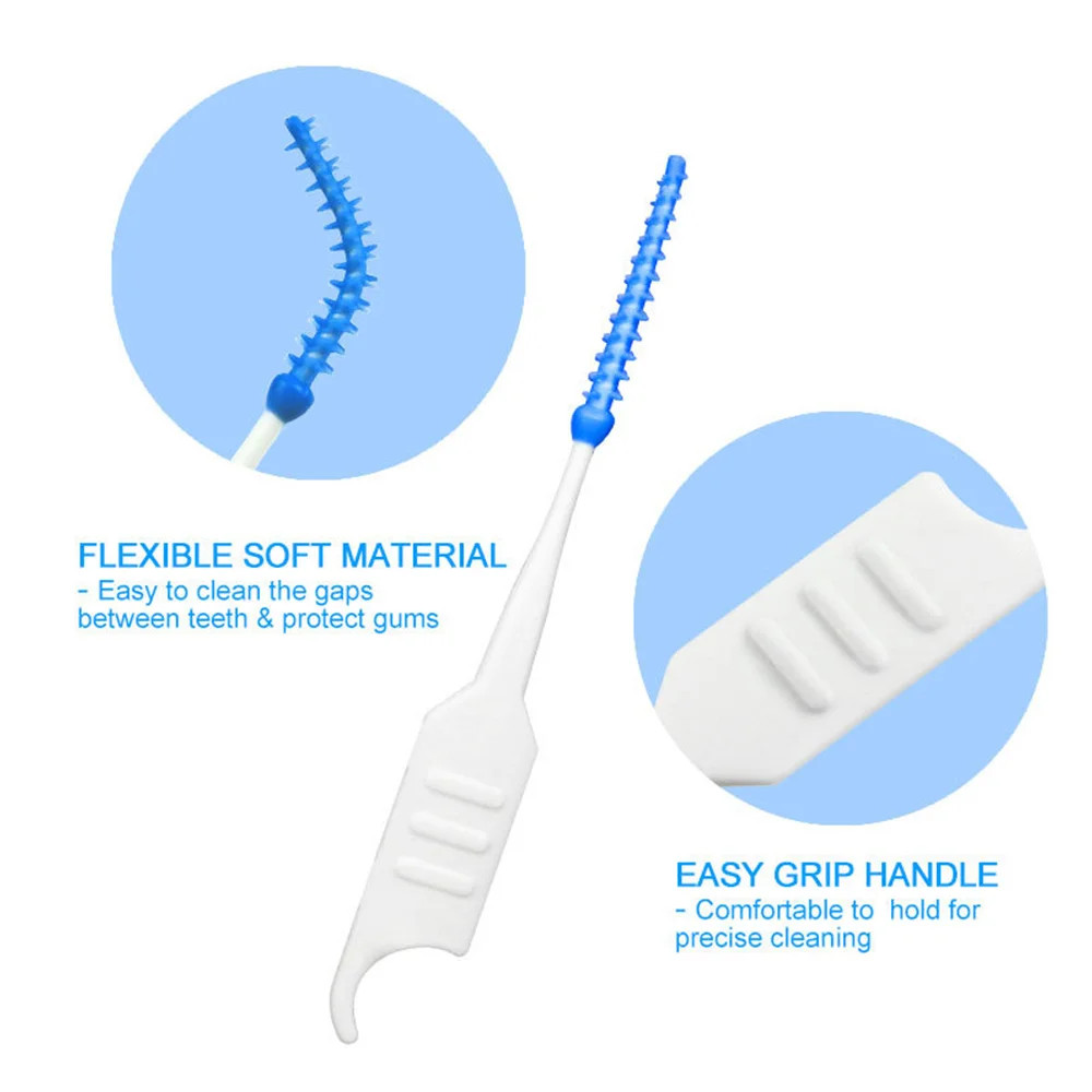 150/40ชิ้นซิลิโคน ฟันปลอม แปรงทําความสะอาดฟันไหมขัดฟันไม้จิ้มฟันทันตกรรมทันตกรรมแปรงระหว่างฟันน้ํา ไหมขัดฟัน - รูปที่ 3
