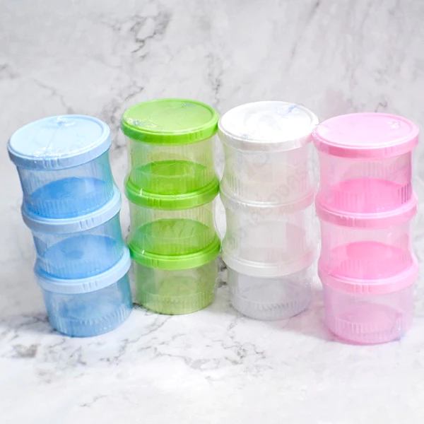 Lifepro กระปุกพลาสติกหน้ายิ้ม 280ml. (ราคาต่อ 1 ใบ) ขนาด 9x6.5cm #961 กระปุกสีพาสเทล กระปุกใส่นมผง กล่องใส่ของจุกจิก