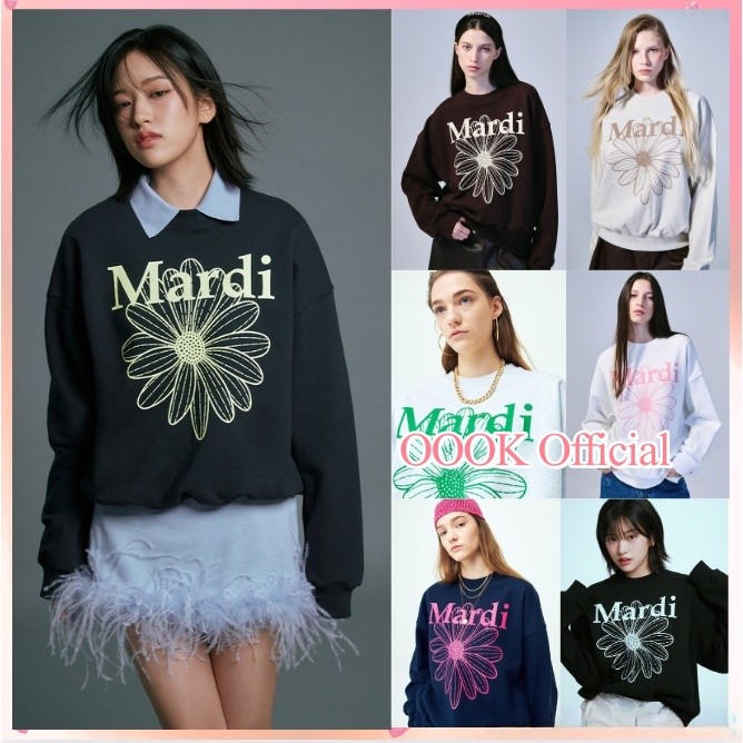 (จัดส่งตลอด 24 ชั่วโมง）OOOK Official [ Mardi MERCREDI ] SWEATSHIRT เสื้อกันหนาวผ้าฝ้าย 100%