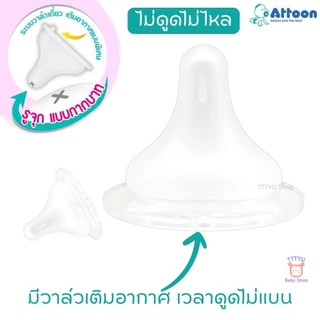 Attoon ขวดนมคอกว้าง 4 ออนซ์ 8 ออนซ์ พร้อมจุกนมไม่ดูดไม่ไหล TTTYU Baby Shop