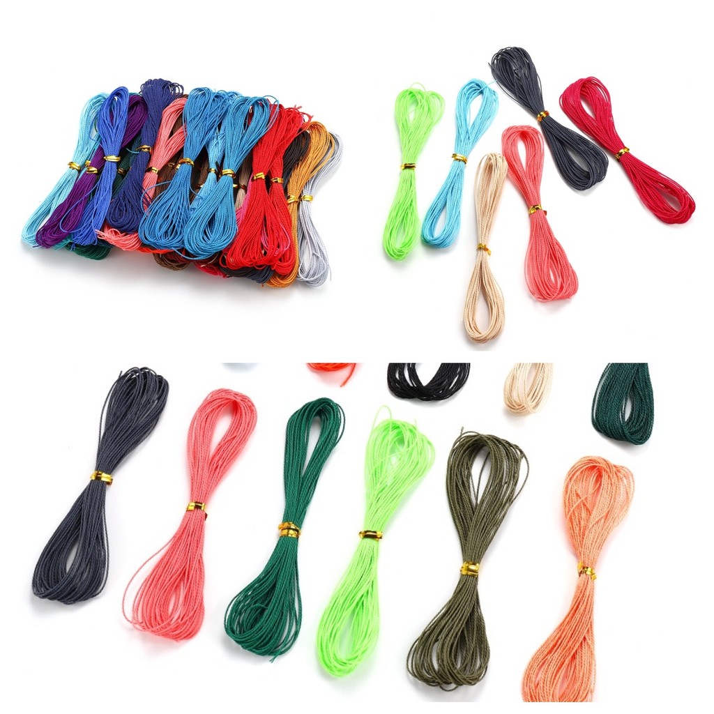 ขี้ผึ้งสาย 10 เมตร สามสาระถัก 1 มิลลิเมตร ไต้หวัน สีขี้ผึ้ง สำหรับเผาสี ทำเครื่องประดับ เชือกถักเอง