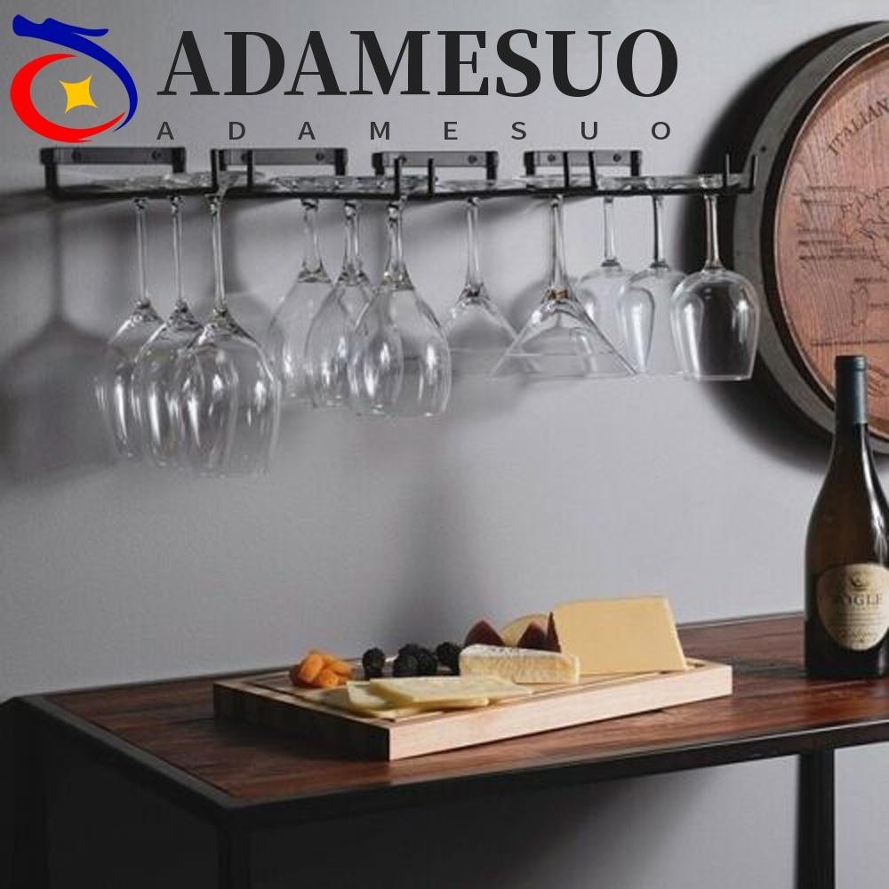 ADAMESUO ที่วางแก้วไวน์ติดผนังทนทาน Stemware Goblet Bar ตู้เก็บชั้นวาง