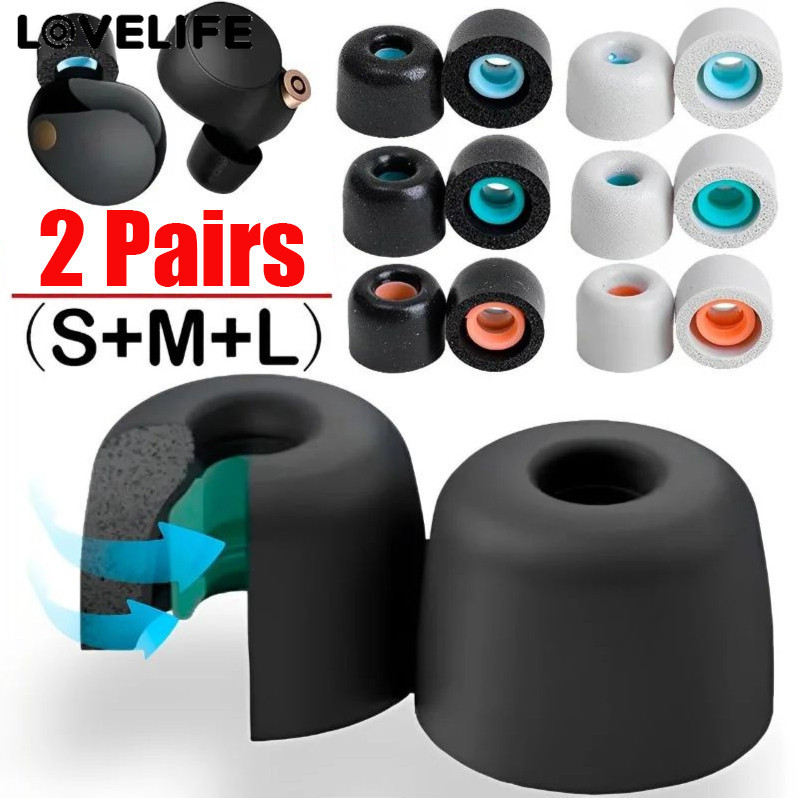 [AUTO&3C]เข้ากันได้กับจุกหูฟังทดแทน Sony WF-1000XM5 พร้อมโฟมรีบาวด์ช้า 2X | การออกแบบปลอดสารก่อภูมิแพ้นาโนเคลือบ ตัวเลือกขนาด 1.1-1.3 ซม. แพคเกจ 1/2 คู่