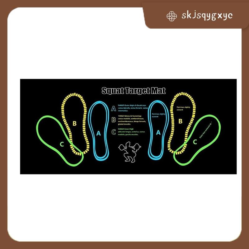 skjsqygxycdevelable Squat การออกกําลังกาย Mat พร้อมตําแหน่งขั้นตอนภาพและตําแหน่งเข่าสําหรับการออกกํา