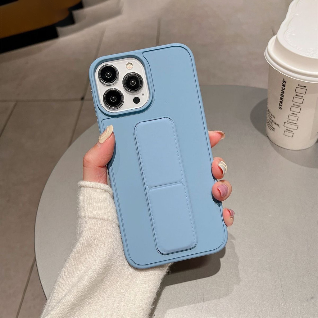 เคสโทรศัพท์ขาตั้งแบบพับได้สําหรับ 16 15 Pro 15 14 Pro Max 13 12 11 เคสโทรศัพท์แบบรวมทุกอย่าง TPU ป้องกันการตกกระแทกแบบนิ่ม - รูปที่ 7