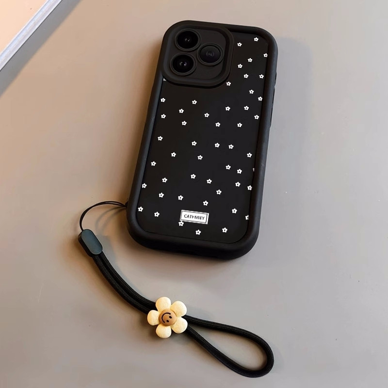 เคสโทรศัพท์Realme GT 7 7T Realme C71 NFC Realme GT 7 พร้อมเชือกเส้นเล็กดอกไม้RetroศิลปะMinimally Des