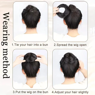 4 นิ้ว Magic ผมสังเคราะห์ Bun วงกลมคลิปยืดหยุ่น Donut Updo วิกผม Birds Nest รูป Retractable Hairpieces