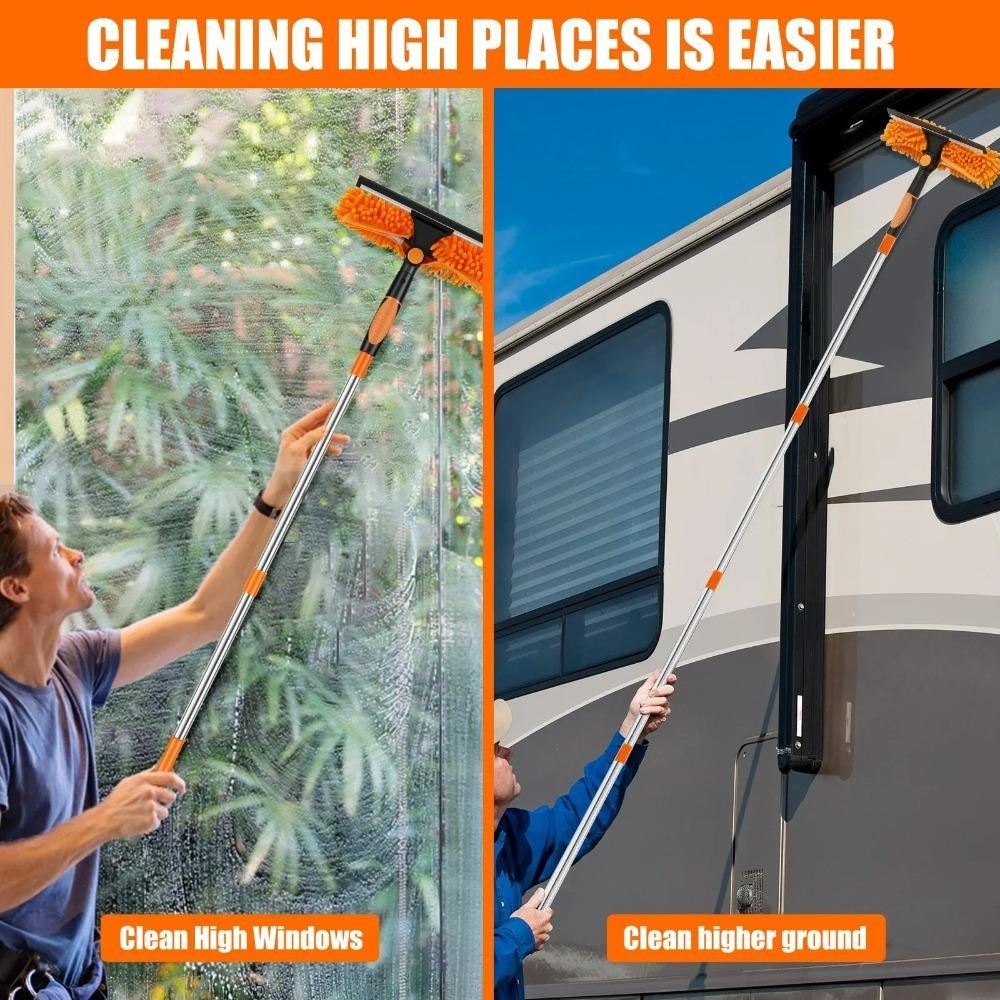 BO ไม้กวาดทําความสะอาดหน้าต่าง ปัดฝุ่นทําความสะอาด 2 In 1 Washing Ceiling Duster, Multi-Function Long Duster Dust Remover Extension Pole ที่ปัดน้ําฝนหน้าต่างในครัวเรือน ราคา ถูกที่สุด ดีลบีเคเค แกลเลอรีภาพที่ 8