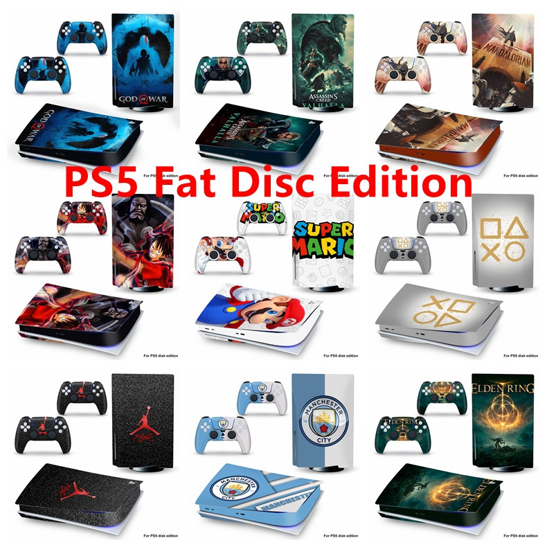 80 สีผิวชุดสติกเกอร์ใช้งานร่วมกับ Sony Playstation 5 Fat Disc Edition ไวนิล Decal Wrap ฟิล์มป้องกันส