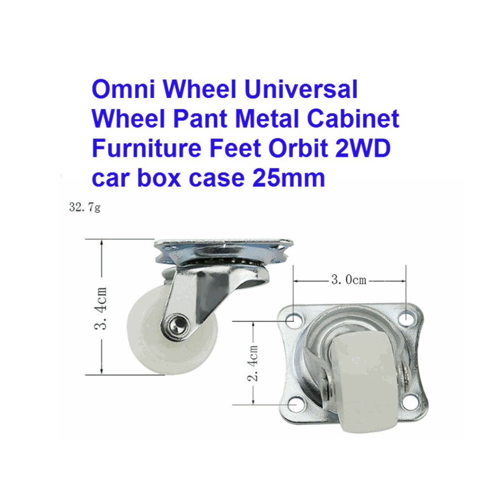 Omni Wheel Universal Wheel Pant Metal Cabinet Furniture Feet Orbit 2WD car box case 25mm Nylon Caste