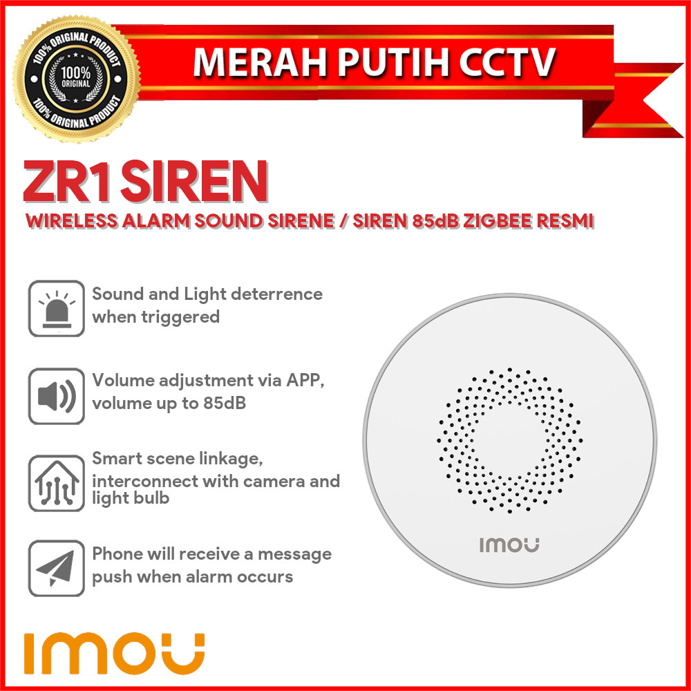 IMOU ZR1 SIREN สัญญาณเตือนเสียงไร้สาย / ไซเรน 85DB ZIGBEE OFFICIAL