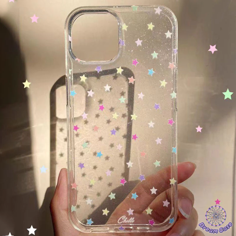 แฟชั่นเต็มหน้าจอน่ารักมีสีสันดาวน้อยใสนุ่มเคส OPPO A38 A17 A18 A78 A57 A16 A77 A7 A9 2020 A53 A58 A76 A54 A77 Reno 10 8T