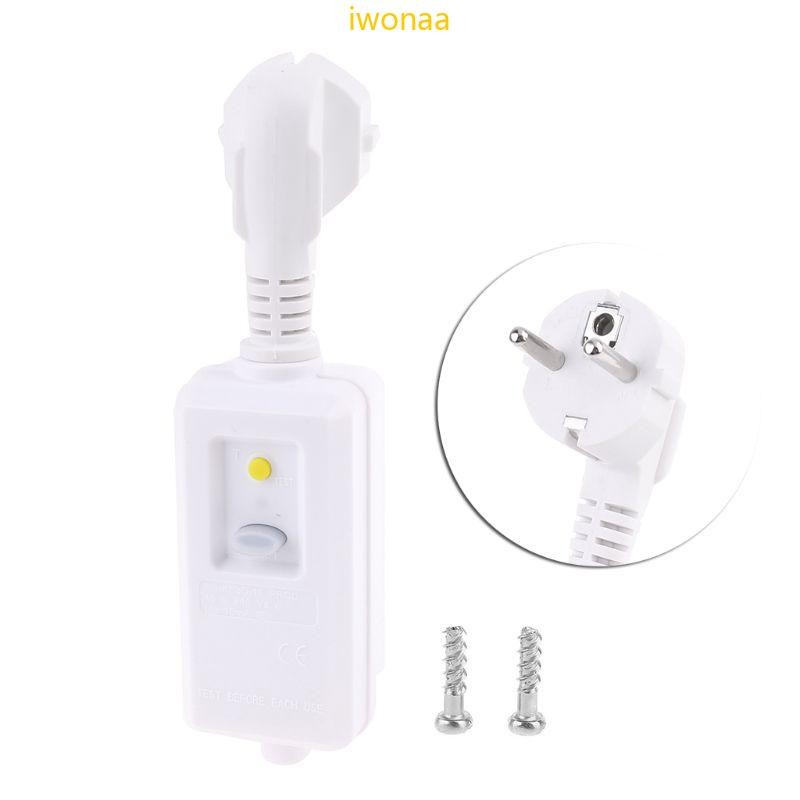 Iwo 16A 220-240V ปลั๊กป้องกันการรั่วไหลกันน้ํา RCD PRCD ปลั๊กสําหรับเครื่องทําน้ําอุ่นเครื่องซักผ้าเ