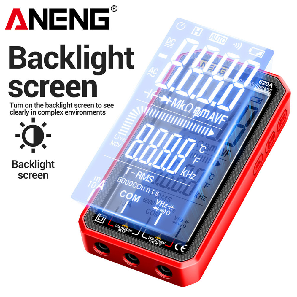 ดิจิตอลสมาร์ทมัลติมิเตอร์ 6000 นับ True RMS อัตโนมัติไฟฟ้าความจุเมตรอุณหภูมิไดโอด Hz เครื่องทดสอบ AC/DC แอมป์มิเตอร์โวลต์มิเตอร์ - รูปที่ 2