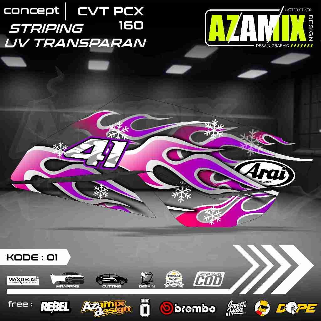 สติ๊กเกอร์ PCX 150 CVT - สติ๊กเกอร์ PCX 150 CVT พร้อมดีไซน์พรีเมี่ยม FIRE MOTIF - RON