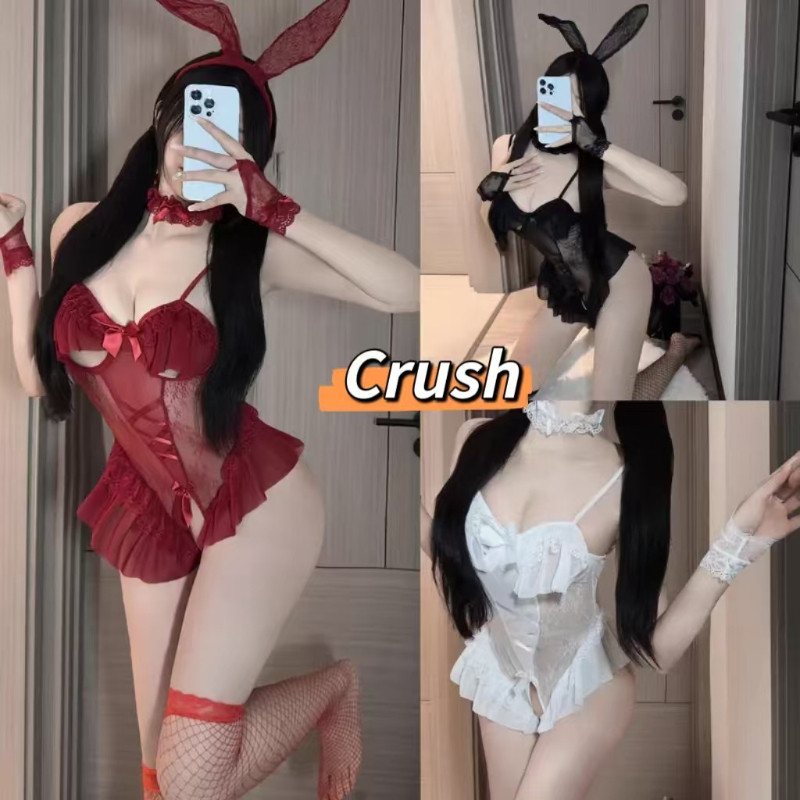 Crush  ชุดคอสเพลย์กระต่ายสาว สไตล์บันนี้เกิร์ล บอดี้สูทลูกไม้ ทรงเข้ารูป เว้าหลัง ผ้าดีใส่สบาย พร้อมส่งจากไทย (ฺTN-2309)