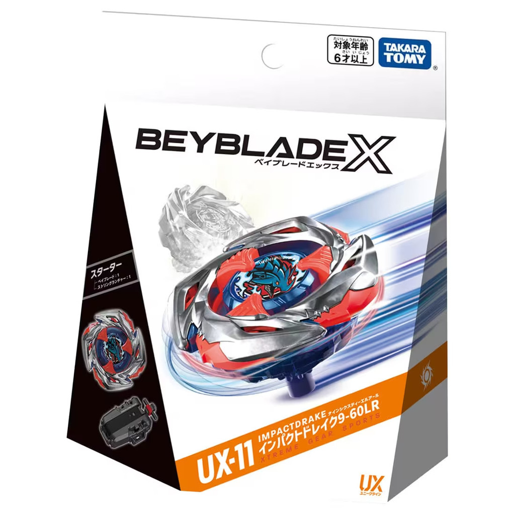 Takara Tomy Beyblade X UX-11 Impact Drake 9-60LR ของเล่นรูปเริ่มต้น