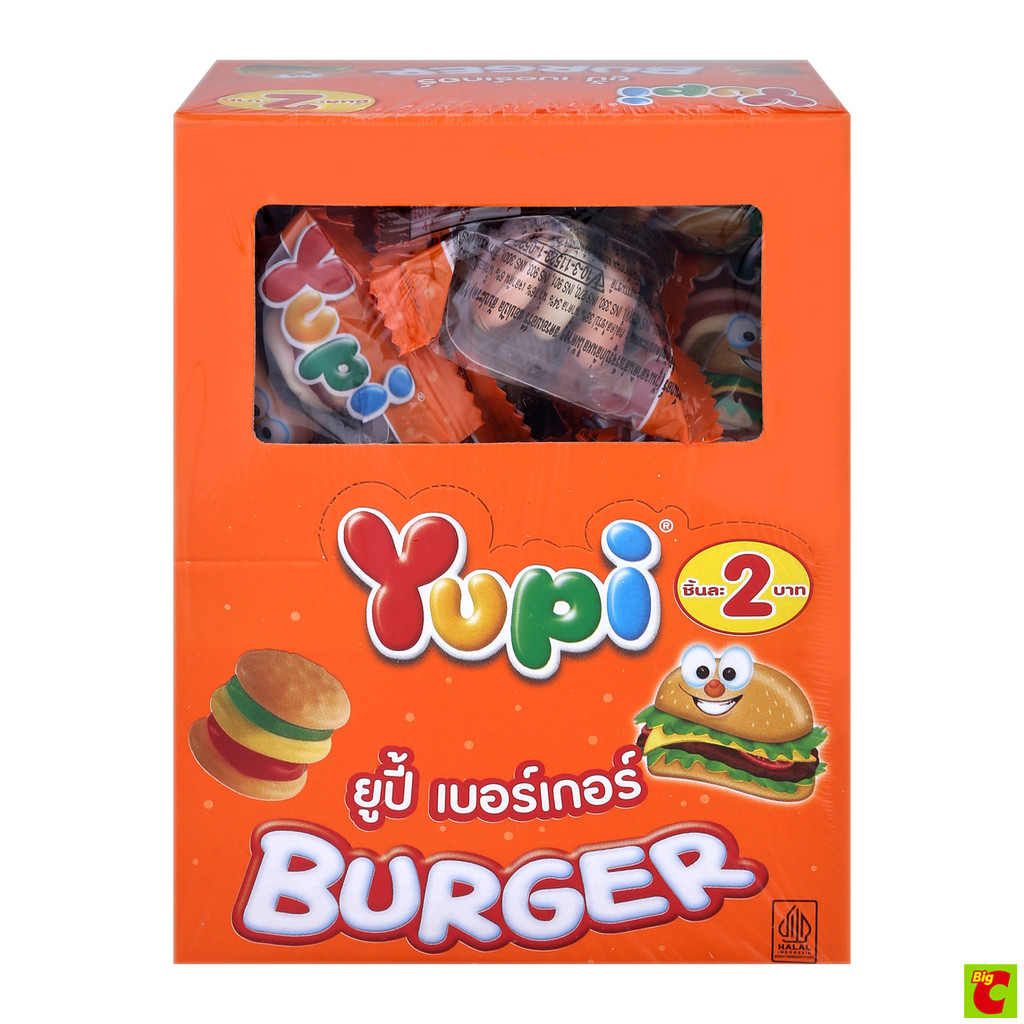 ยูปิ เบอร์เกอร์ วุ้นเจลาตินสำเร็จรูปกลิ่นผลไม้ต่างๆ 7 ก. x 24 ชิ้น