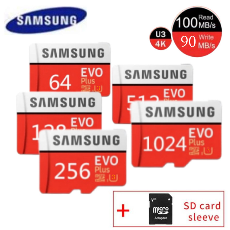 Samsung ใหม่ 1024GB การ์ดหน่วยความจํา Micro tf sd การ์ด 32GB 64GB 128GB 512GB 1TB สําหรับอะแดปเตอร์ส