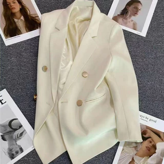(พร้อมส่ง) รุ่น(A - Blazerกระดุมทอง) เสื้อสูท ผู้หญิง รุ่นใหม่ ดีเทลกระดุม โคเรียสุด ซับในทั้งตัว ผ้าดี
