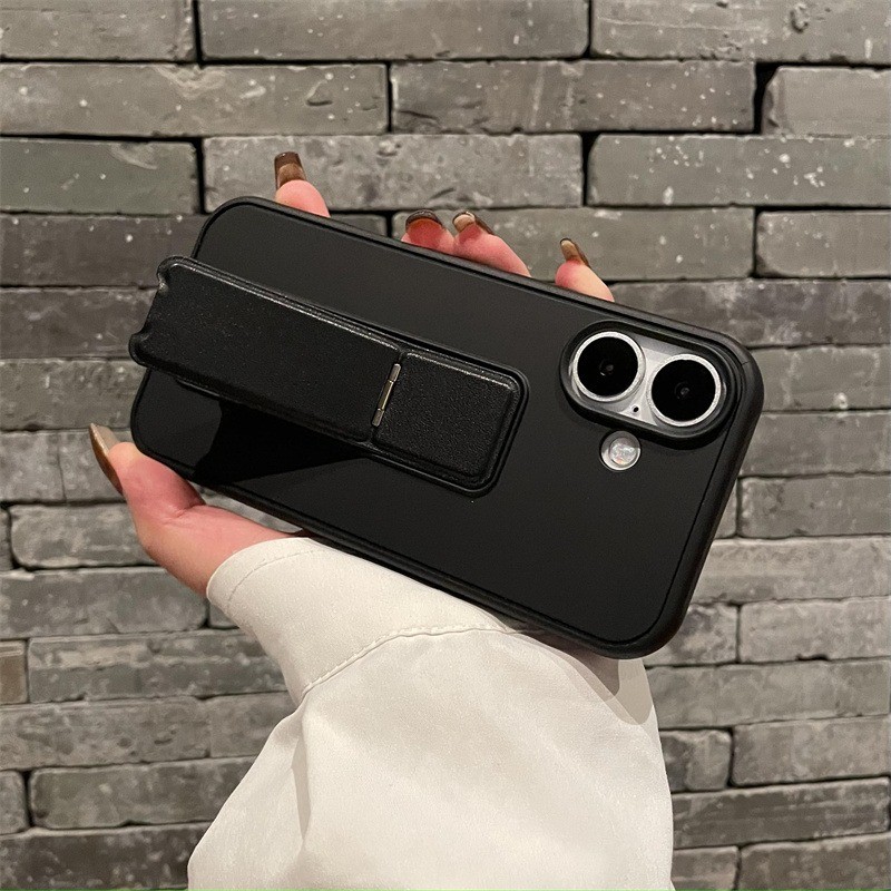 ขาตั้งพับรุ่นเคสโทรศัพท์สําหรับiPhone 16Promax 16 15 14 Plus 13 12 Pro Max 11 ปลอกกันกระแทกHard Back + ขาตั้งฝาครอบกันลื่น