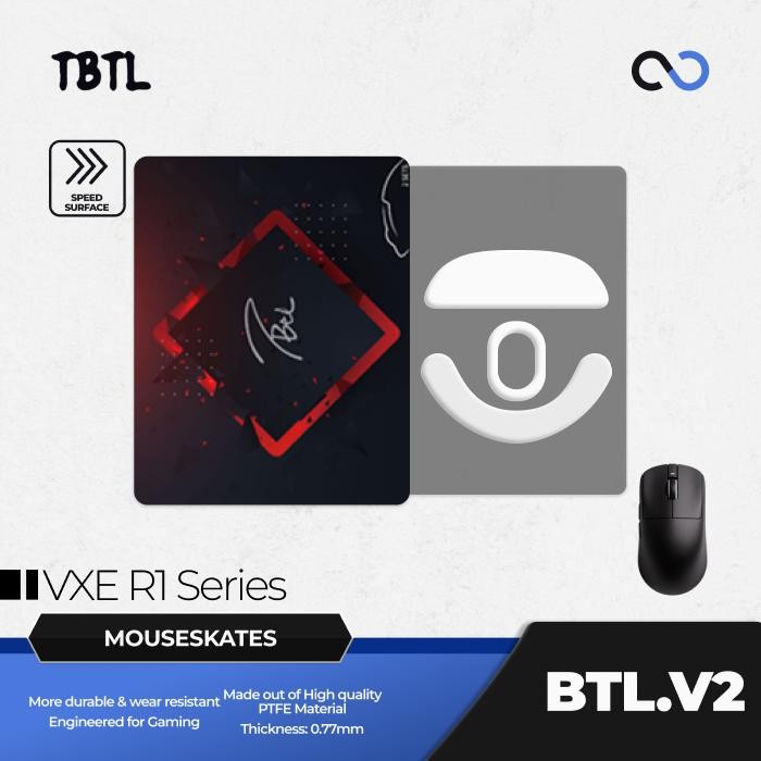 T.BTL BTL V2 VXE R1 Series Mouse Feet / Mouse Skate PTFE สําหรับผ้าแผ่นรองเมาส์ (ความเร็ว)