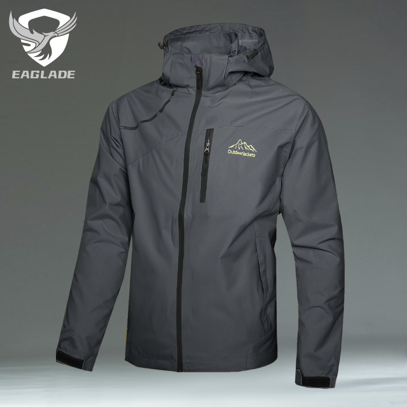 EAGLADE Bomber Rider Jacket ขี่มอเตอร์ไซค์ เสื้อกันลมกันน้ำกันรอยขีดข่วนสำหรับผู้ชาย 1898 สีเทาเข้ม E05