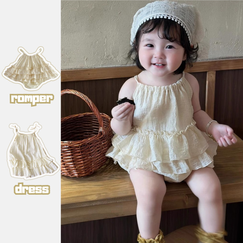 ฤดูร้อนเจ้าหญิงหวานสลิงเด็กทารก ชุดรอมเปอร์ น้องสาวเสื้อผ้า