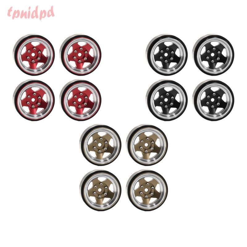 [tpnidpd] ขอบล้อ Beadlock 4 ชิ้น 1.3 นิ้วสําหรับ FMS Ascent-18 1: 18 RC รถทนทาน