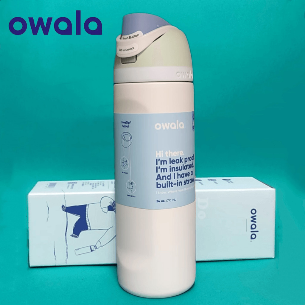 Owala 24oz/32oz FreeSip ขวดน้ําสแตนเลสหุ้มฉนวน - ป้องกันการรั่วซึมและเหงื่อ