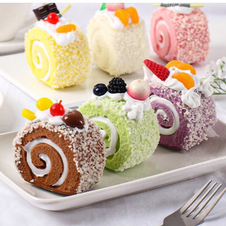 เค้กโรล Swiss Roll เค้กโรลสไตล์ญี่ปุ่น เค้กปลอม งาน PU สวยสม…