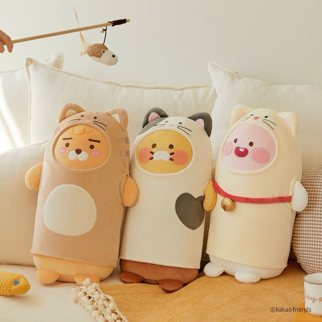 🐻พร้อมส่ง Kakao friends 🐾Nyang Nyang Pillow หมอนข้างเล็ก ชุดถอดซักได้