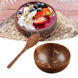ถ้วยกะลามะพร้าว ชามกะลามะพร้าว 500ML 400ML ชามไม้แข็งแรงทนทาน coconut bowl