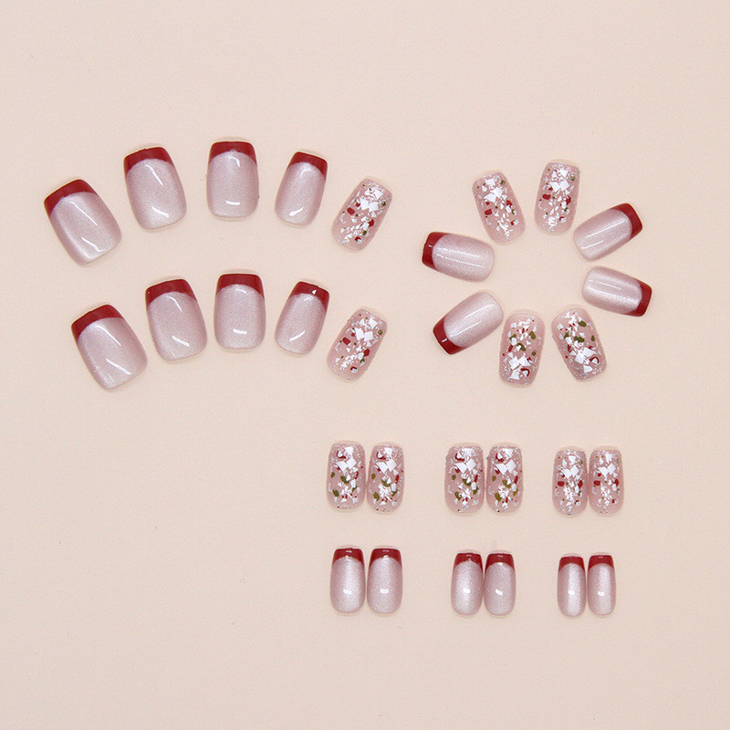 30 ชิ้นเล็บปลอมชุด Fine Shimmering Pearl เล็บปลอม MY154 รูปที่ 8