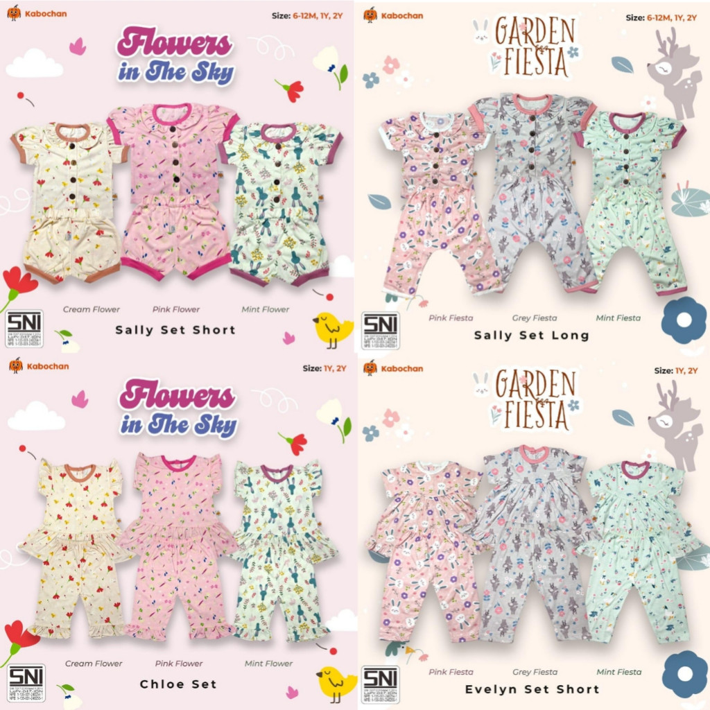 LEONMALL KABOCHAN เสื้อผ้าเด็ก 3 ชิ้น, BABY DRESS 3 ชิ้น ไซส์ SML LB XL