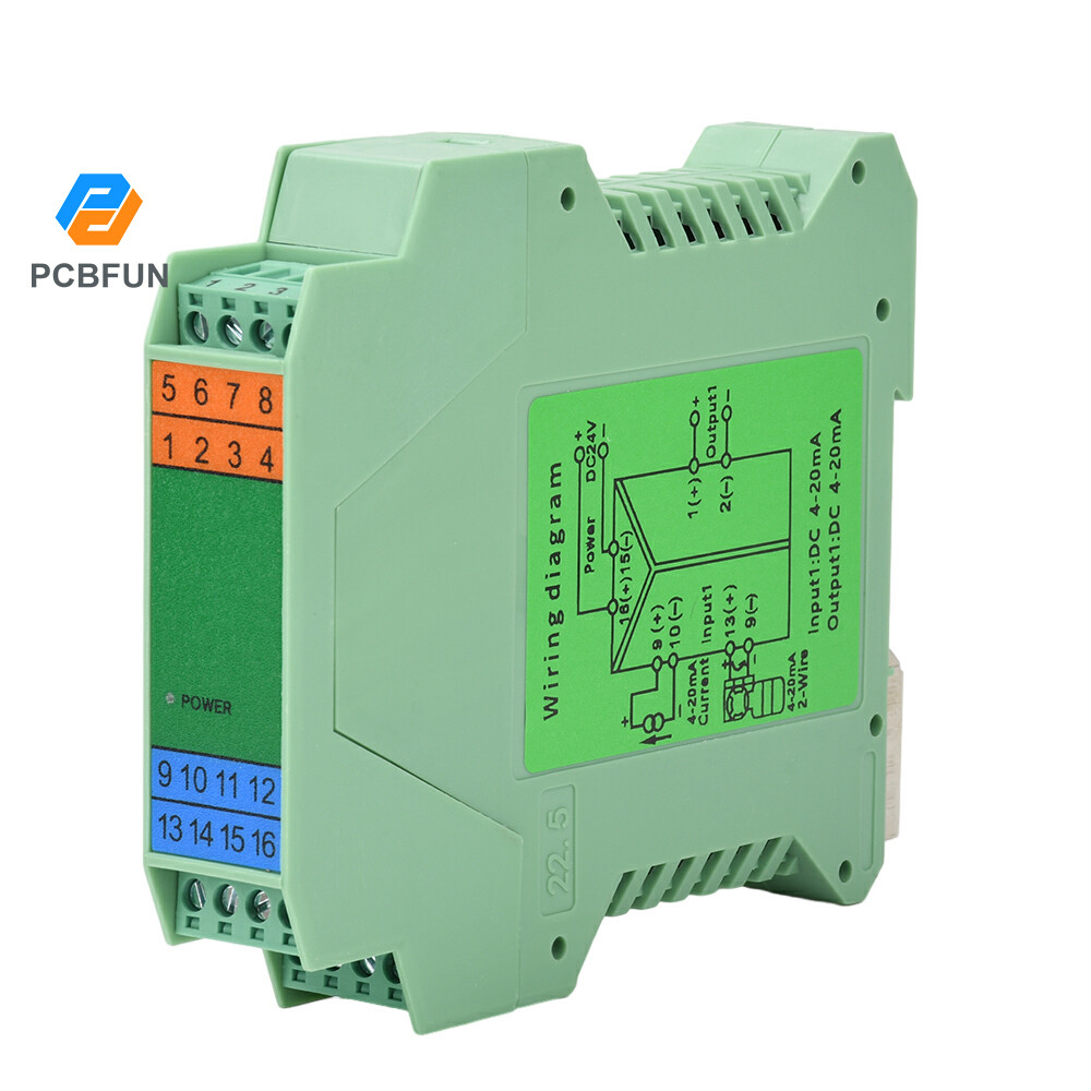 Pcbfun สัญญาณ Isolator 1 In 1 Out/1 In 2 Out/2 In 2 Out Isolator สัญญาณแยก Barrier Distribution โมดูล DC 24V 4-20mA ถึง 4-20mA