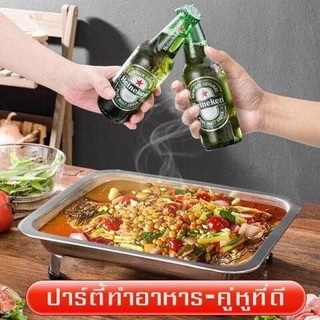 ถาดสแตนเลส ถาดใส่อาหาร ถาดใส่อาหารสเตนเลสอย่างดีพร้อมฝาแก้วและขาตั้ง ถาดอเนกประสงค์ สำหรับใส่ ขนม ซูชิ ผลไม้