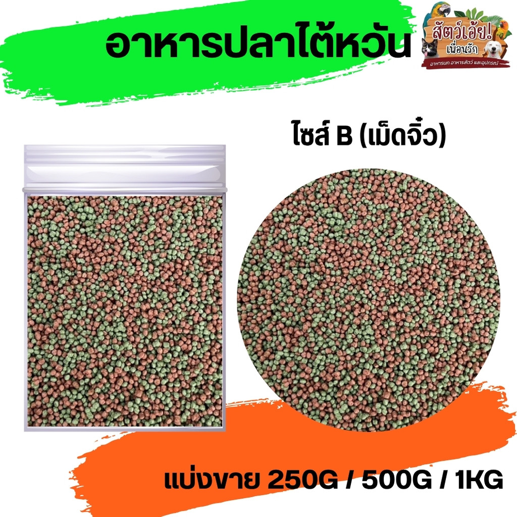 อาหารปลาไต้หวัน (เม็ดจิ๋ว) เหมาะสำหรับปลาสวยงามทุกสายพันธุ์ (แบ่งขาย 250G/500G/1KG)