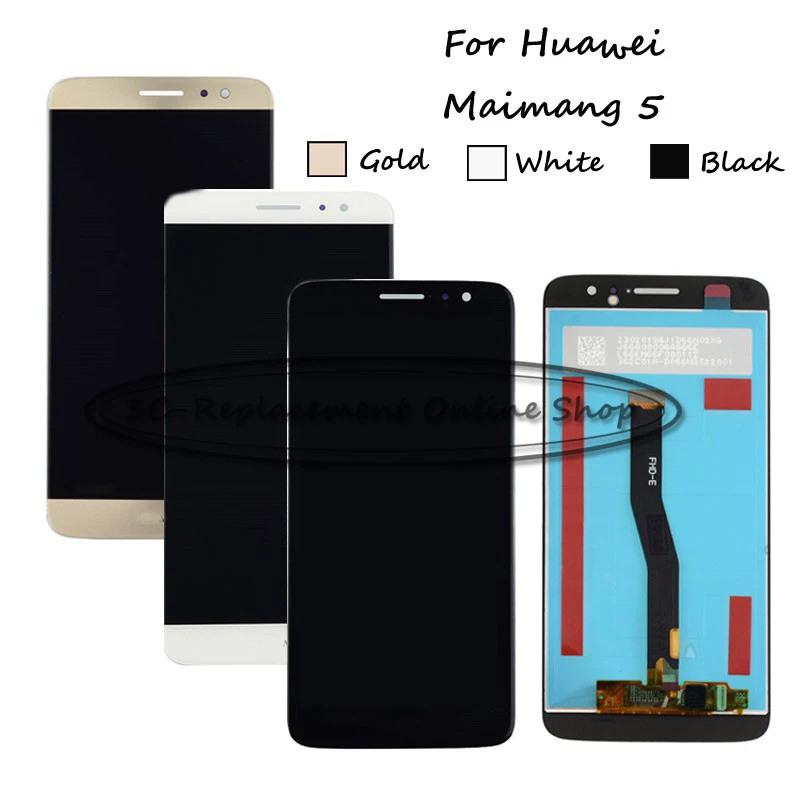 สีดํา/สีขาว/ทองสําหรับ Huawei Maimang 5 หัว 5 MLA-AL00 MLA-AL10 MLA-L01 จอแสดงผล LCD + Touch Screen 