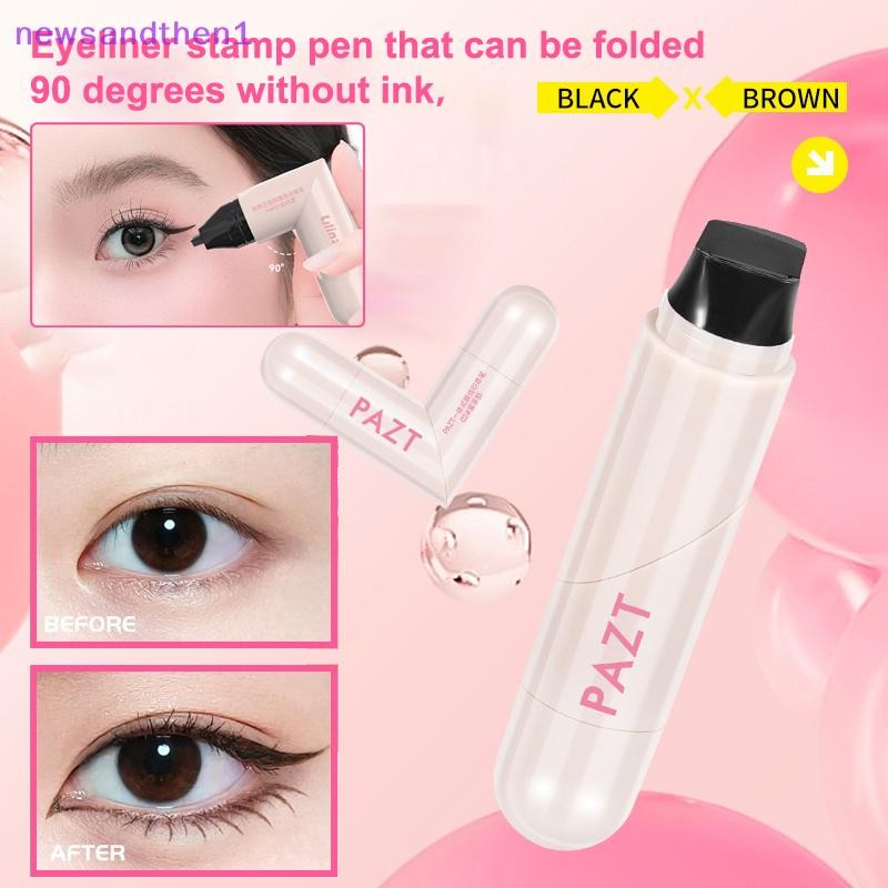 Newsandthen1 Double Eyeliner Stamp Integrated Eyeliner Stamp ที่แม่นยํา Outline Signet อายไลเนอร์ติดทนนาน Liquid ปากกาแต่งหน้าเครื่องสําอาง