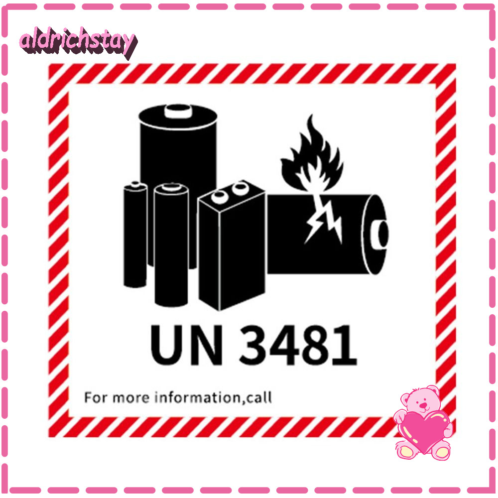 EXODUS ป้ายแบตเตอรี่ลิเธียมขนส่ง, แผ่นทองแดงกาวแบตเตอรี่ลิเธียมป้ายไฟ, UN3481 สีแดง 4.7 "x 4.3" สําน