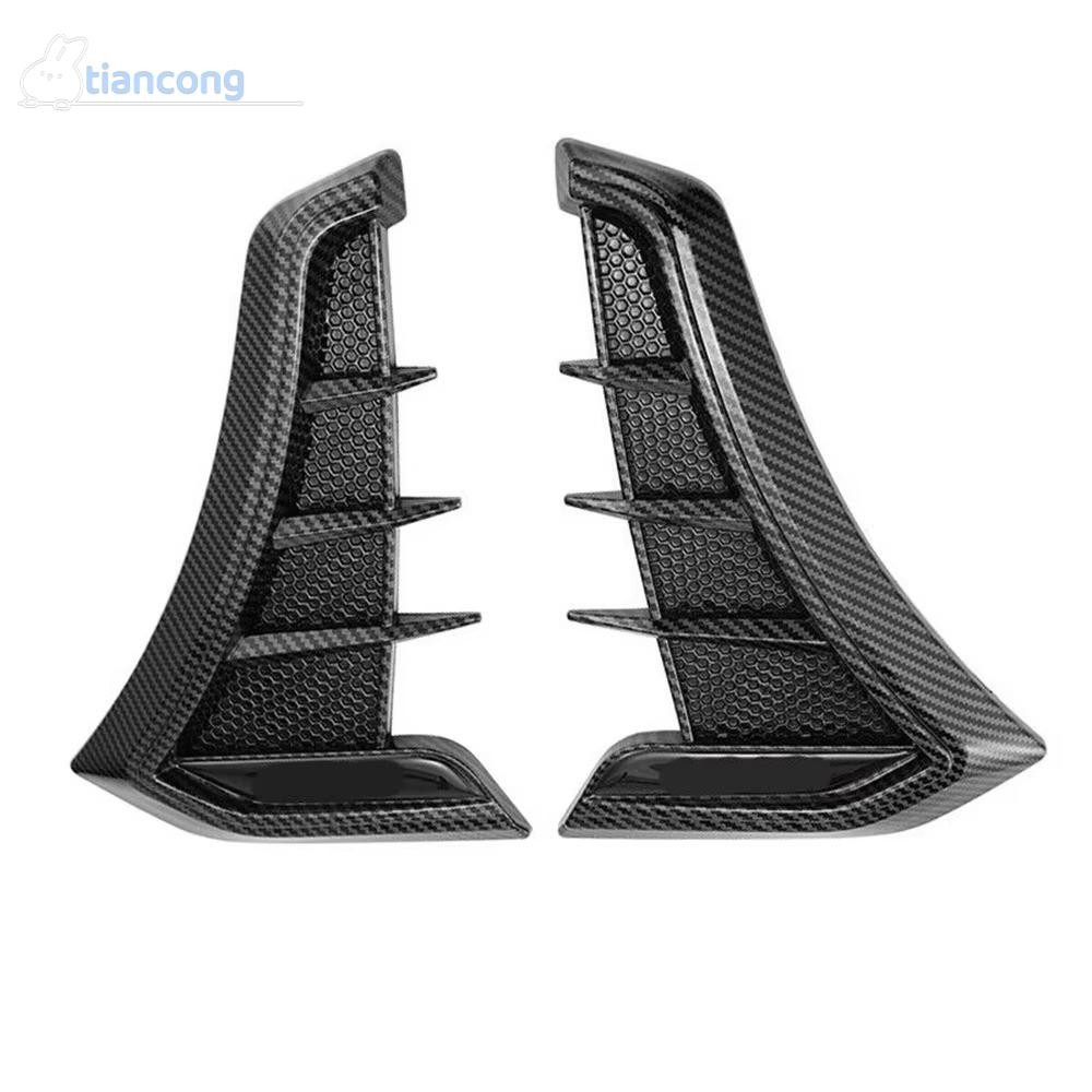 TIANCONG 1 คู่รถ Fender ช่องระบายอากาศด้านข้าง, Universal คาร์บอนสีดํา Air Flow Intake Hood, Scoop Bonnet Vent ฝาครอบอเนกประสงค์อุปกรณ์เสริมภายนอกสติกเกอร์
