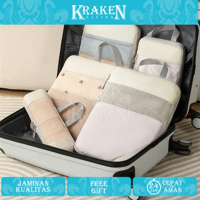 5 ใน 1กระเป๋าเดินทางการบีบอัดบรรจุก้อนถุงลับชุดกระเป๋าออแกไนเซอร์กระเป๋าเดินทางกระเป๋าขยายถุงเก็บการ