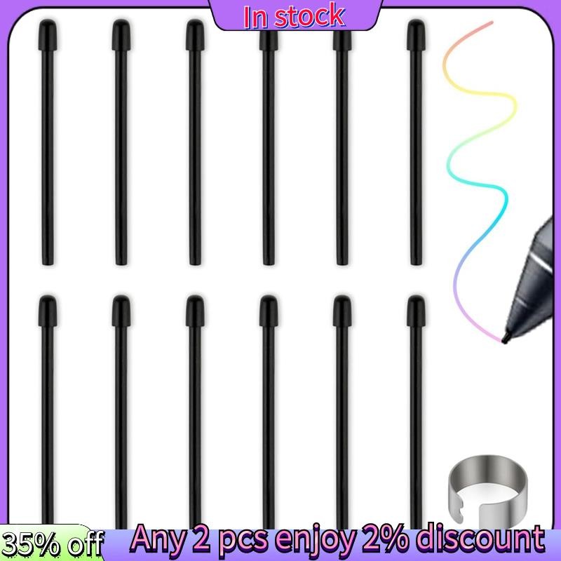 ในสต็อก-Standard Pen Nibs Kit สําหรับ Wacom, 12 ชิ้น Black Replacement Refill Pen Tips Kit สําหรับ W